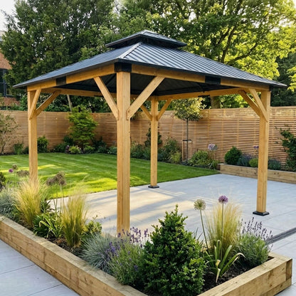 Ottawa 3 x 3.65 x 3.05m Cedar Wood Frame with Double Roof - SGP Garden Ltd
