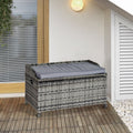 Outdoor PE Rattan Bench with Storage - Cushioned Patio Furniture - SGP Garden Ltd