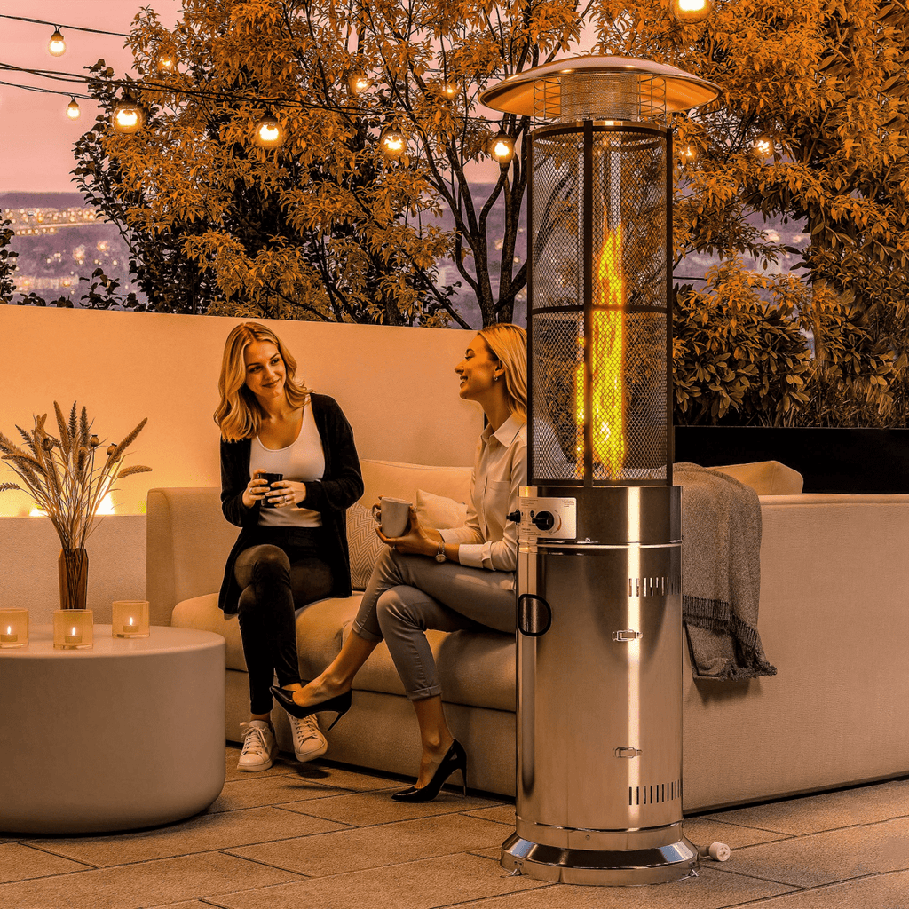 Outsunny 11 KW Gas Patio Heater, Propane Heater with Tip-Over Switch, Silver - SGP Garden Ltd