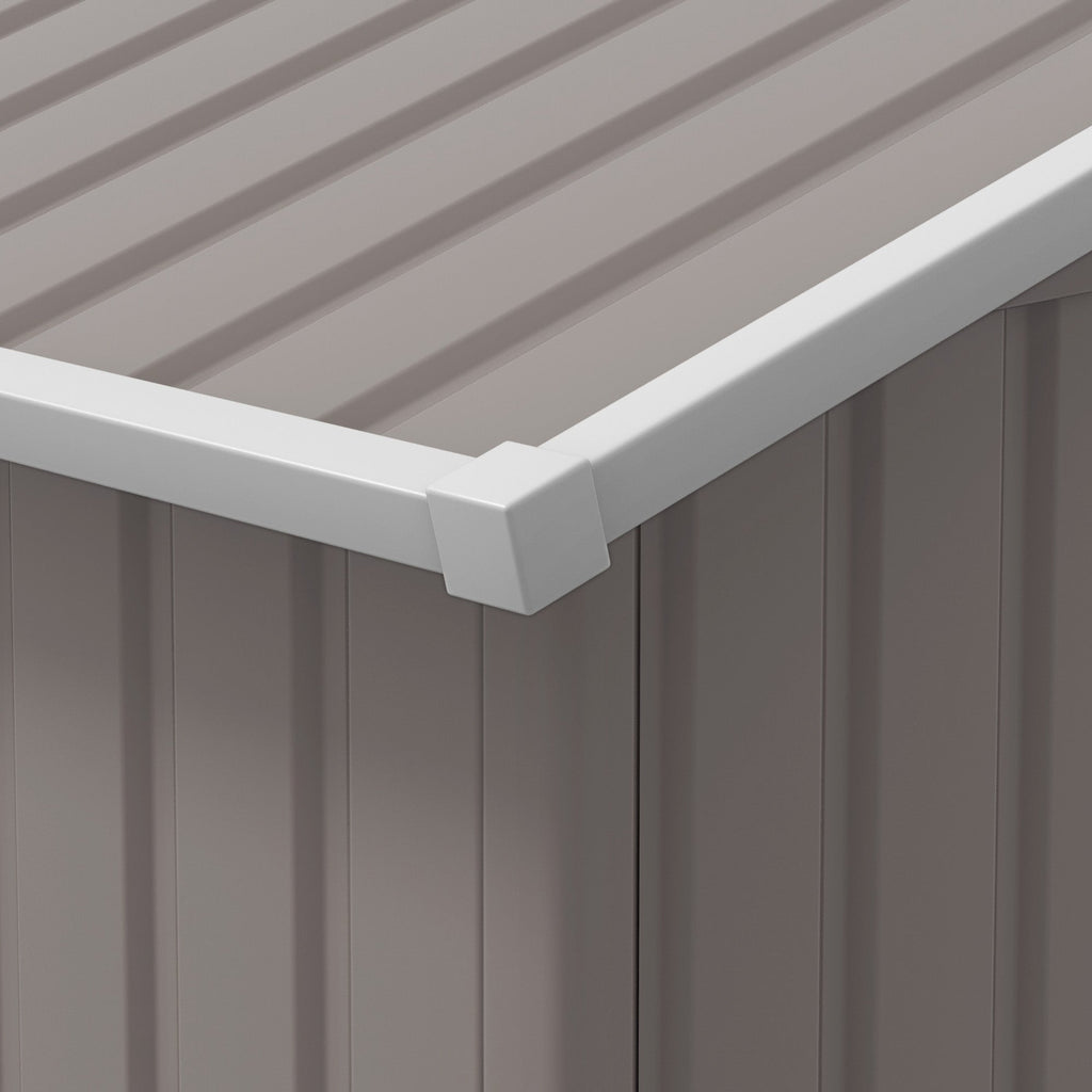 Outsunny 13 x 11ft Garden Metal Storage Shed Outdoor Storage Shed with Foundation Kit Ventilation & Doors, Light Grey - SGP Garden Ltd