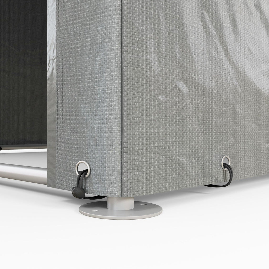 Outsunny 1.6 x 2.2m Garden Storage Shed Tent, with Accessories - Light Grey - SGP Garden Ltd