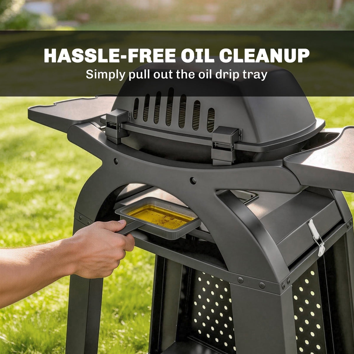 Outsunny 2 Burner Gas Grill with 2 Side Tables, 3.8 KW Barbecue Grill with Cast Iron Grates, 2-in-1 Tabletop BBQ with Wheels - SGP Garden Ltd