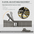 Outsunny 2 Seater Double Rattan Sun Lounger Recliner Day Bed Wicker Weaver Sofa - SGP Garden Ltd