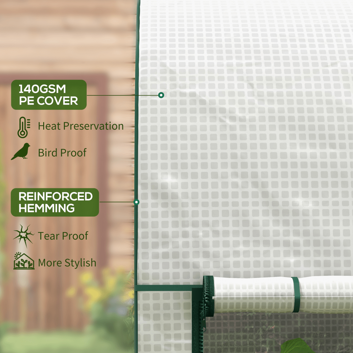 Outsunny 200 x 100 x 178cm Small Tomato Greenhouse with Roll-up Zipped Doors - SGP Garden Ltd