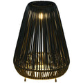 Outsunny 3-Level Adjustable Garden Rattan Solar Lantern, Black - SGP Garden Ltd