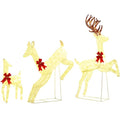 Outsunny 3-Piece 300 LED Light Lighted Christmas Reindeer Family Decoration - SGP Garden Ltd