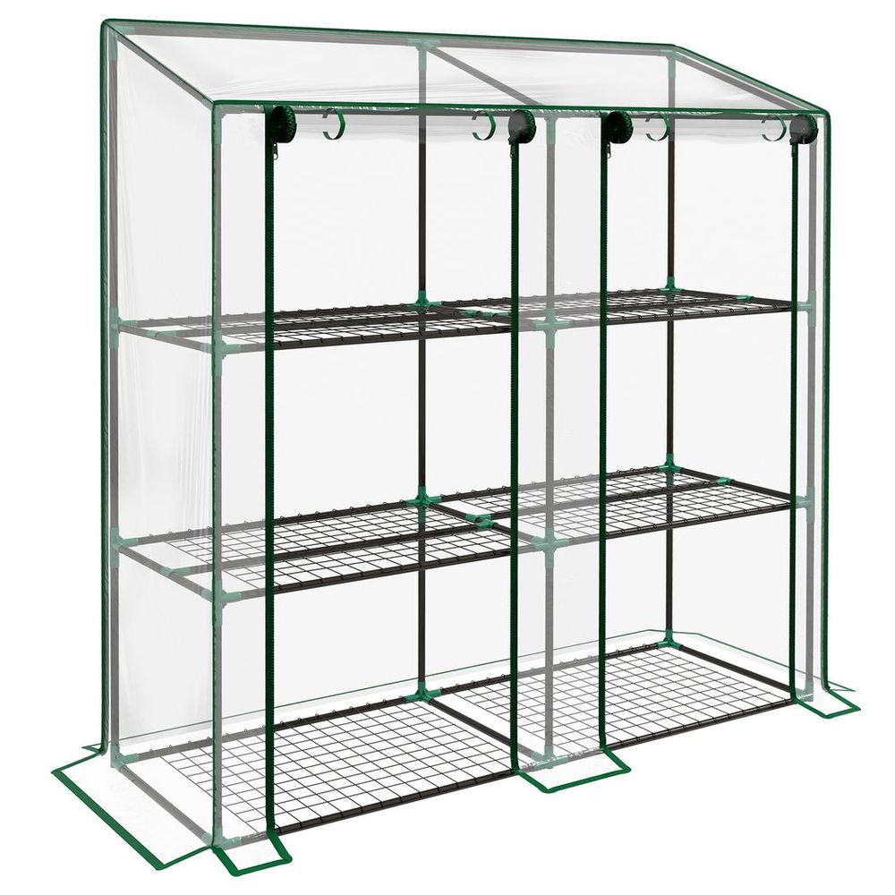 Outsunny 3-Tier Mini Greenhouse; 151H x 143W x 46Dcm; Clear; Protect Plants with Ease - SGP Garden Ltd