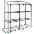 Outsunny 3-Tier Mini Greenhouse; 151H x 143W x 46Dcm; Clear; Protect Plants with Ease - SGP Garden Ltd