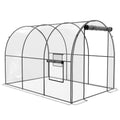 Outsunny 3 x 2 x 2m Polytunnel Greenhouse with Door, Windows, Steel Frame - SGP Garden Ltd