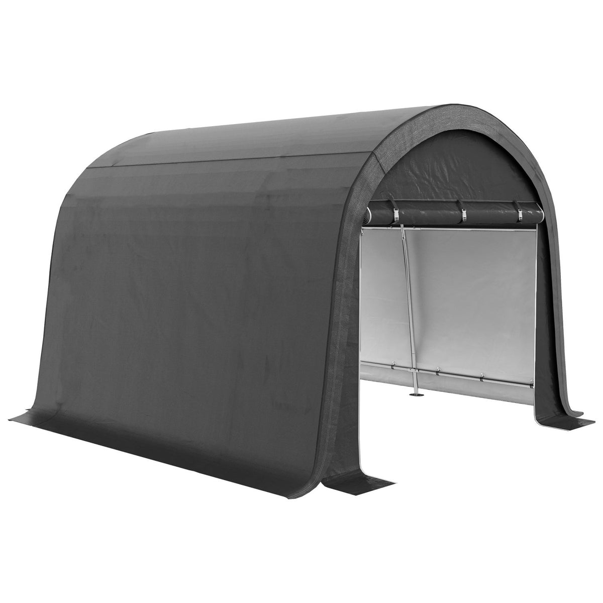 Outsunny 3 x 3(m) Garden Storage Tent, Heavy Duty Outdoor Shed, Waterproof Portable Shed Storage Shelter with Galvanised Steel Frame for Bike, Motorcycle, Garden Tools, Grey - SGP Garden Ltd