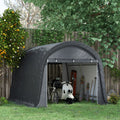 Outsunny 3 x 3(m) Garden Storage Tent, Heavy Duty Outdoor Shed, Waterproof Portable Shed Storage Shelter with Galvanised Steel Frame for Bike, Motorcycle, Garden Tools, Grey - SGP Garden Ltd