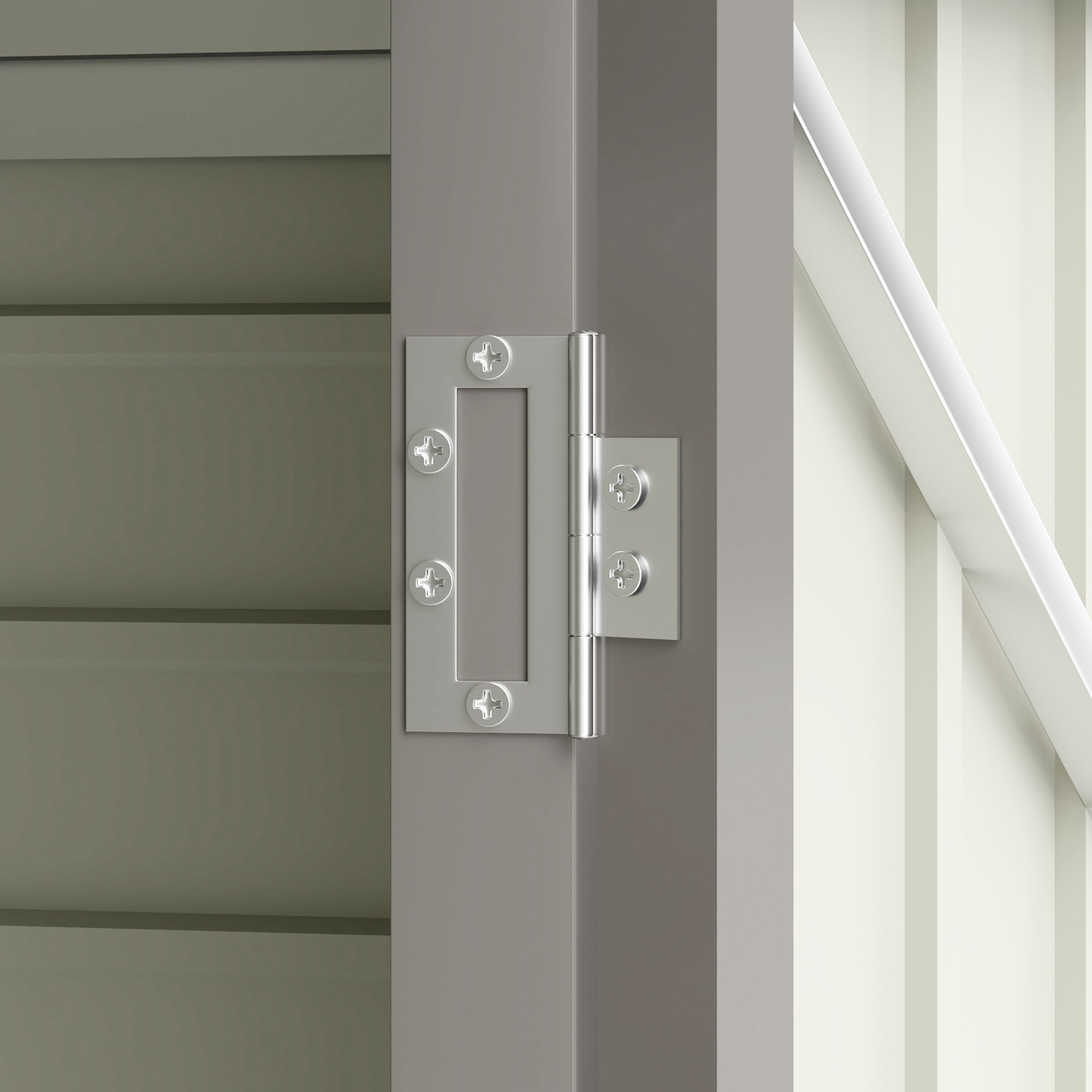 Outsunny 3.7 x 7.9ft Galvanised Steel Shed, with Latched Door and Padlock - Light Grey - SGP Garden Ltd