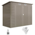 Outsunny 3.7 x 7.9ft Galvanised Steel Shed, with Latched Door and Padlock - Light Grey - SGP Garden Ltd
