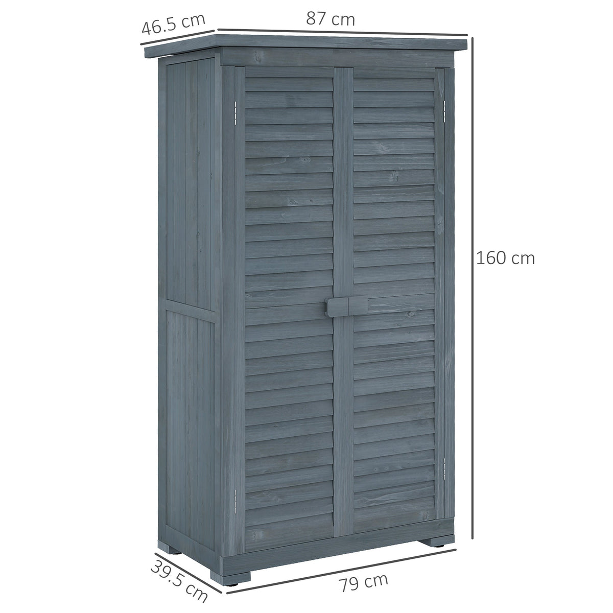 Outsunny 39.5 x 79cm Fir Wood Garden Shed - Grey - SGP Garden Ltd