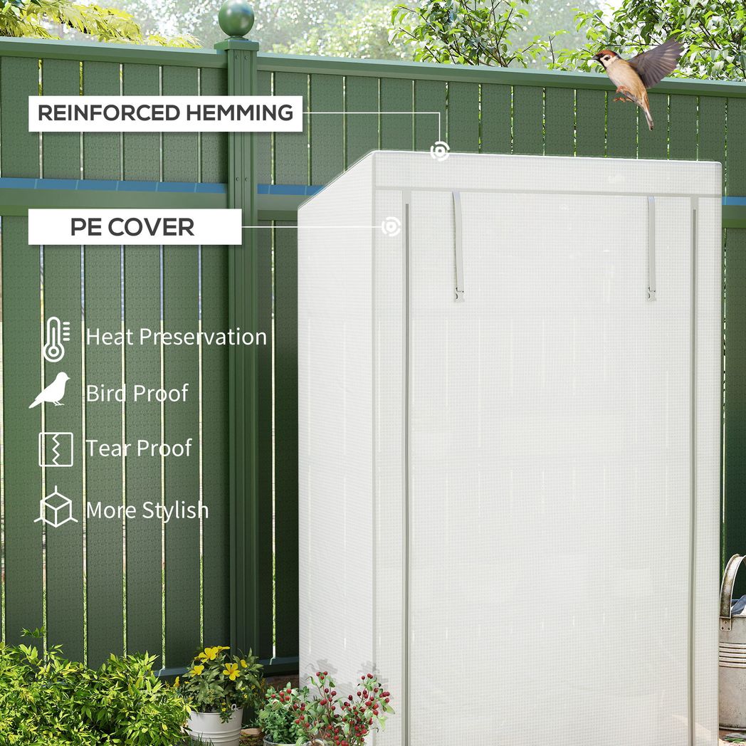 Outsunny 4 Tier Lean-to Mini Greenhouse with Reinforced PE Cover - SGP Garden Ltd