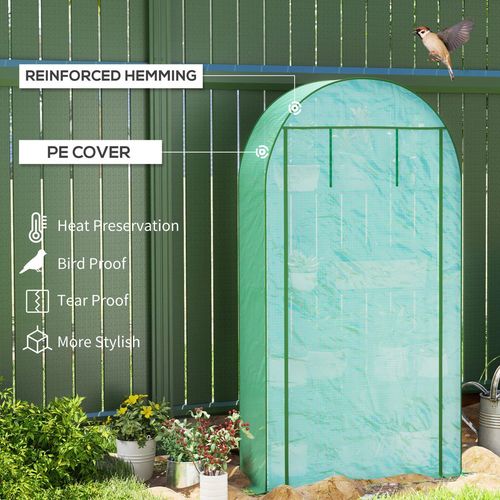 Outsunny 4 Tier Mini Greenhouse with Reinforced PE Cover, Green - SGP Garden Ltd