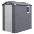 Outsunny 4.4ft x 6.2ft Aluminium Frame and Plastic Wall Shed, with Foundation - Grey - SGP Garden Ltd