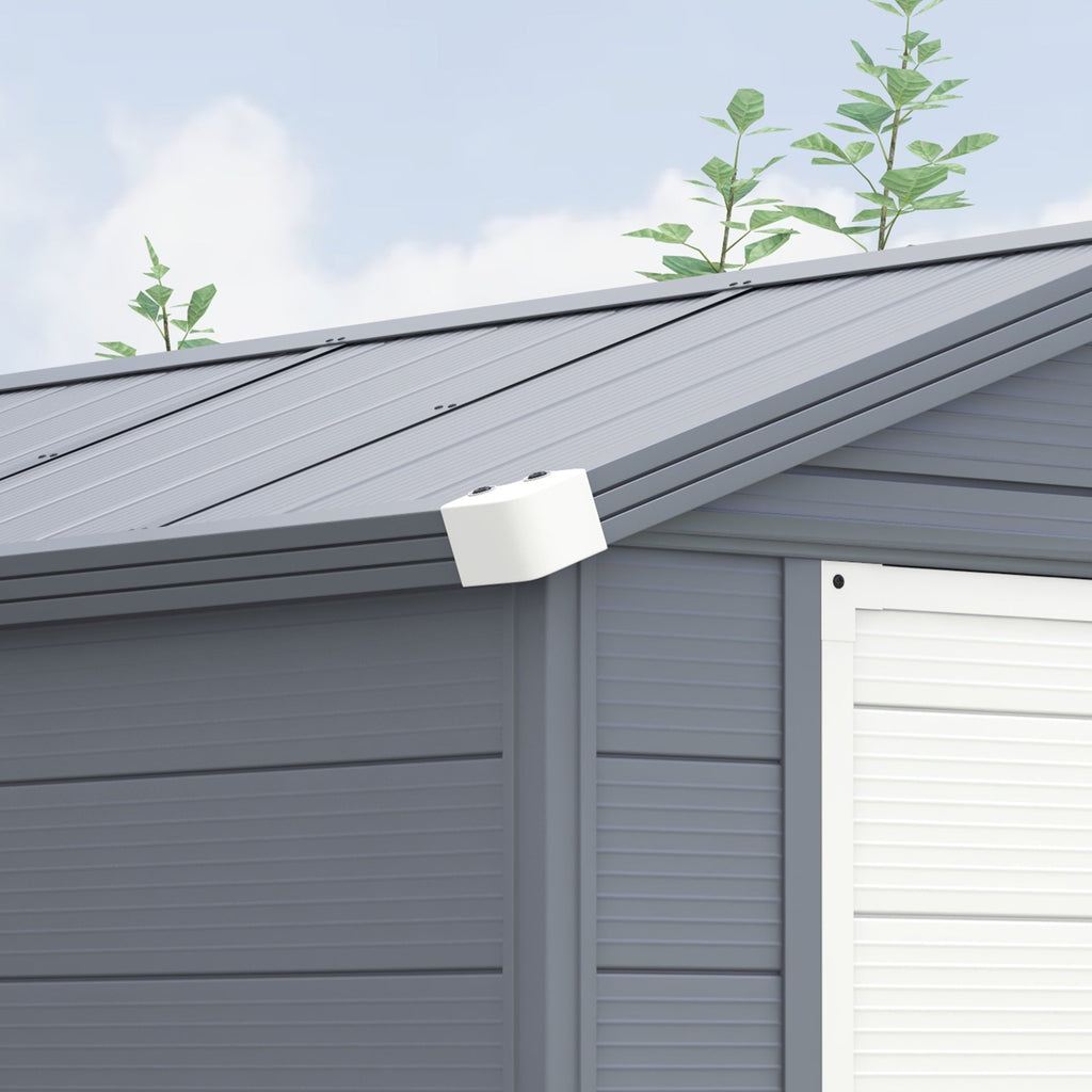 Outsunny 4.4ft x 6.2ft Aluminium Frame and Plastic Wall Shed, with Foundation - Grey - SGP Garden Ltd