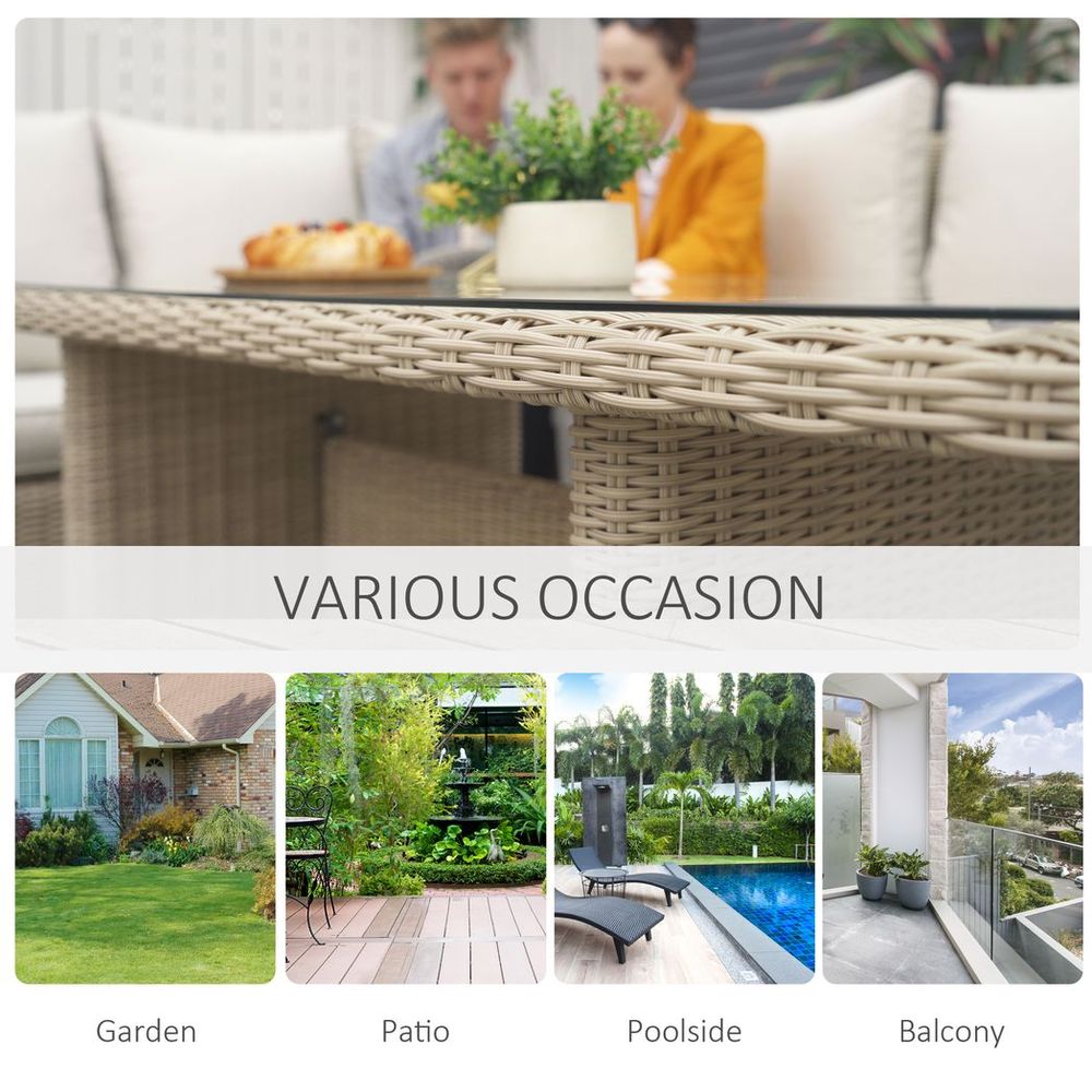 Outsunny 5 PCS Reclining PE Rattan Garden Dining Set Patio Outdoor Furniture - SGP Garden Ltd