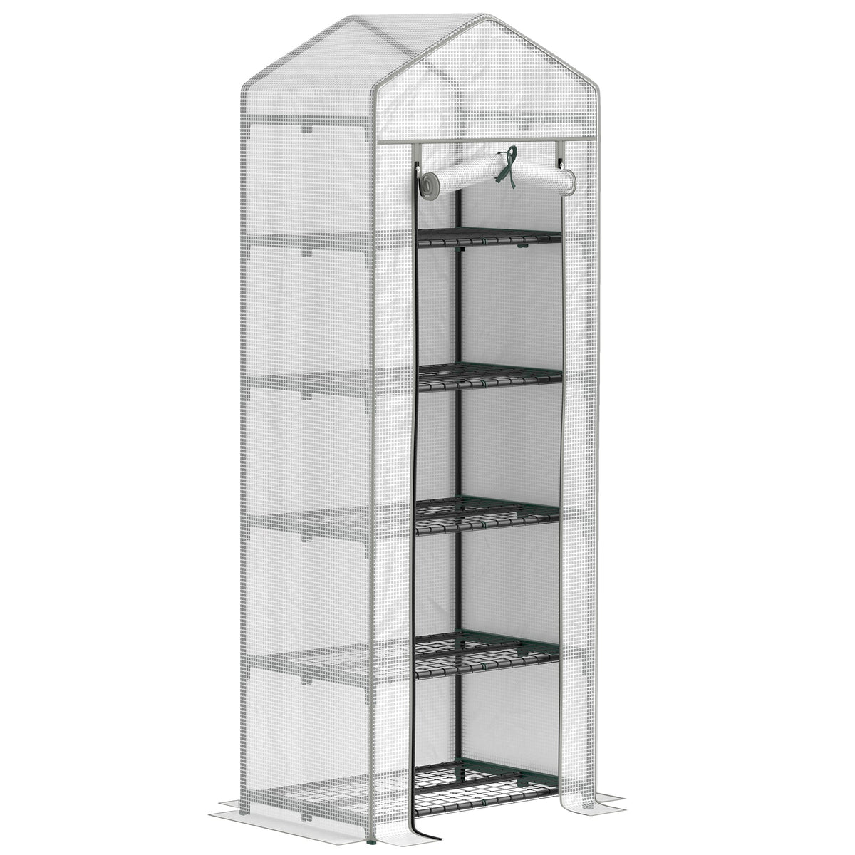 Outsunny 5 Tier Mini Greenhouse Grow House w/ Roll Up Door - SGP Garden Ltd