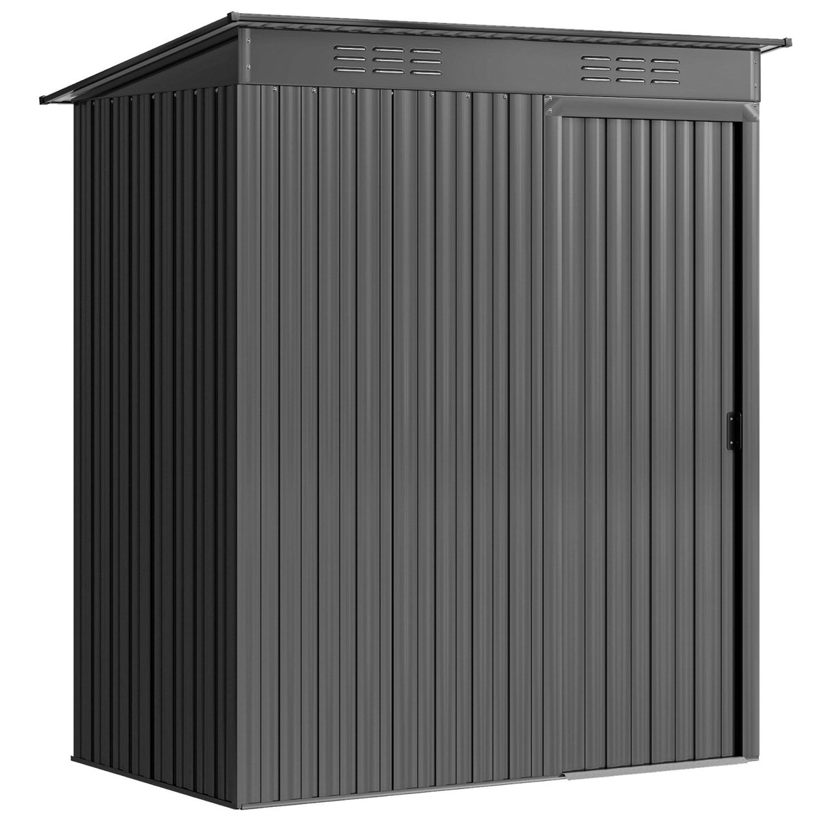 Outsunny 5 x 3.5ft Metal Garden Storage Shed with Effortless Assembly and 2 Pairs of Gloves, Waterproof Outdoor Shed, Dark Grey - SGP Garden Ltd