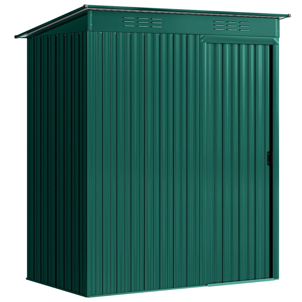 Outsunny 5 x 3.5ft Metal Garden Storage Shed with Effortless Assembly and 2 Pairs of Gloves, Waterproof Outdoor Shed, Green - SGP Garden Ltd
