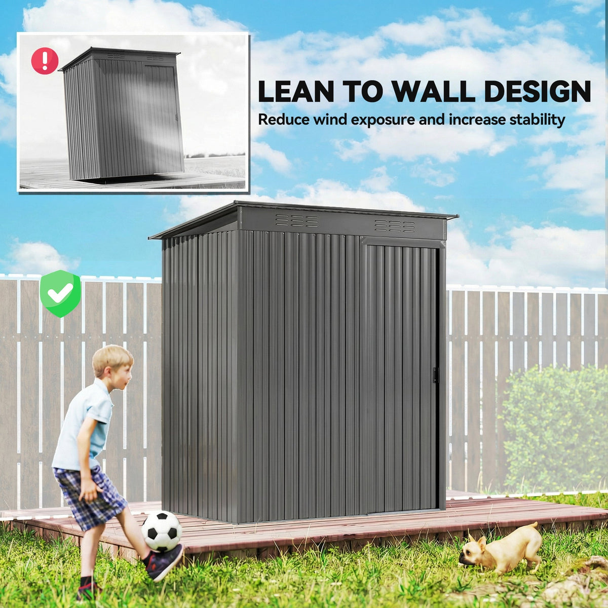Outsunny 5 x 3.5ft Metal Garden Storage Shed with Effortless Assembly and 2 Pairs of Gloves, Waterproof Outdoor Shed, Light Grey - SGP Garden Ltd