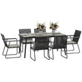 Outsunny 6 Seater Garden Dining Set with Cushions Rattan Backrest - SGP Garden Ltd