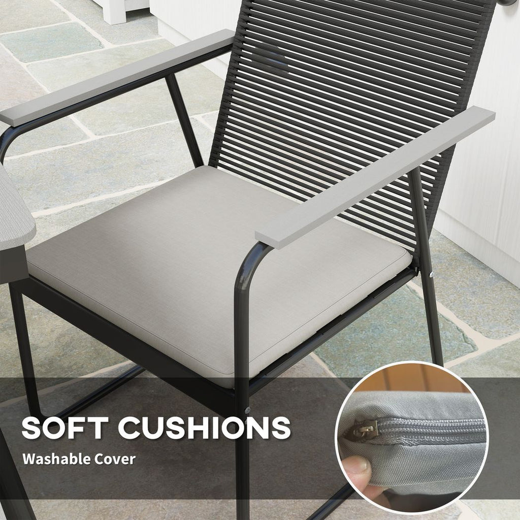 Outsunny 6 Seater Garden Dining Set with Cushions Rattan Backrest - SGP Garden Ltd
