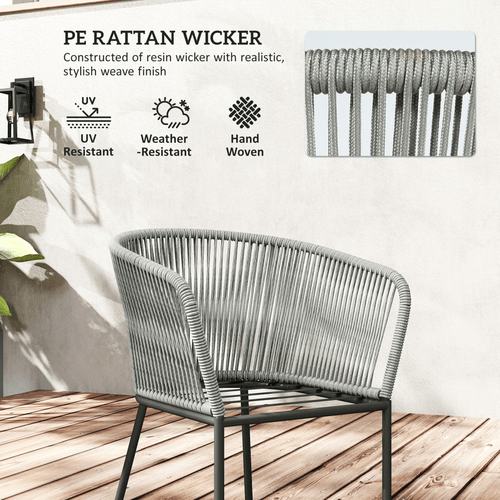 Outsunny 6 Seater Rattan Dining Set with Acacia Wood Table Top Seat Cushions - SGP Garden Ltd