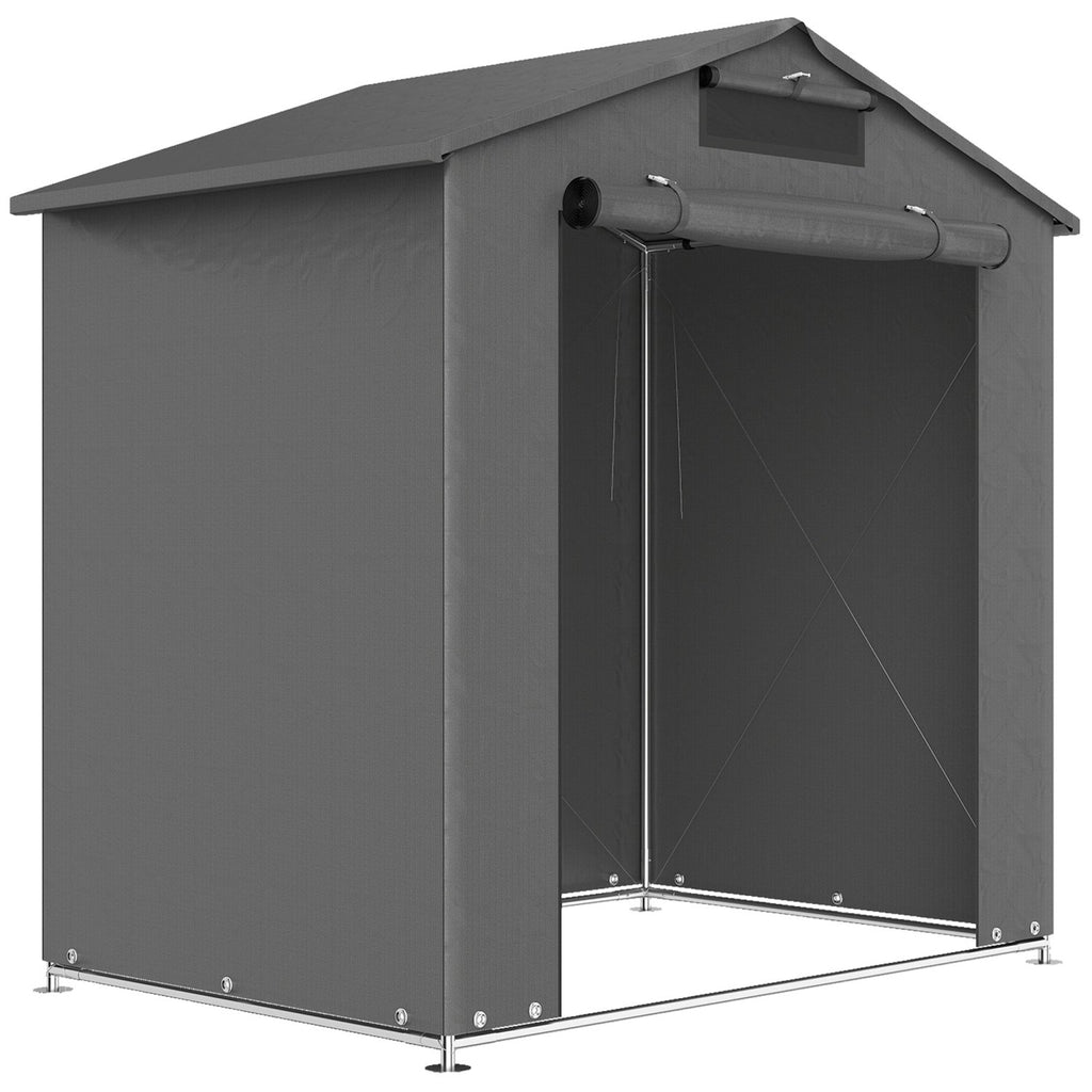 Outsunny 6 x 4 ft Outdoor Garden Storage Shed, Waterproof Bike Tent with Vent and Roll-Up Zipper Door - SGP Garden Ltd