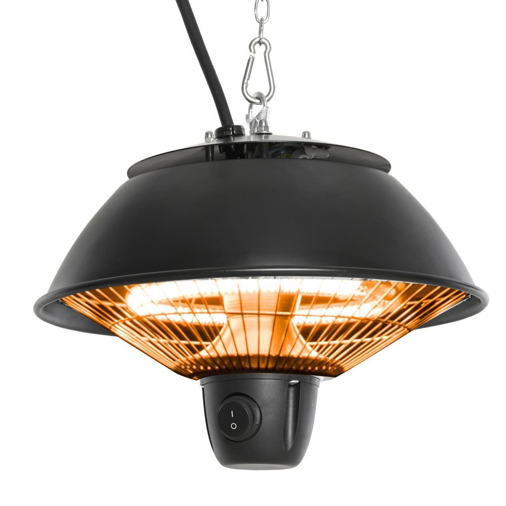 Outsunny 600W Patio Ceiling Electric Heater - Black - SGP Garden Ltd