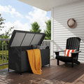 Outsunny 627 L Rattan Garden Storage Box with Gas Lift Lid and Wheels - SGP Garden Ltd