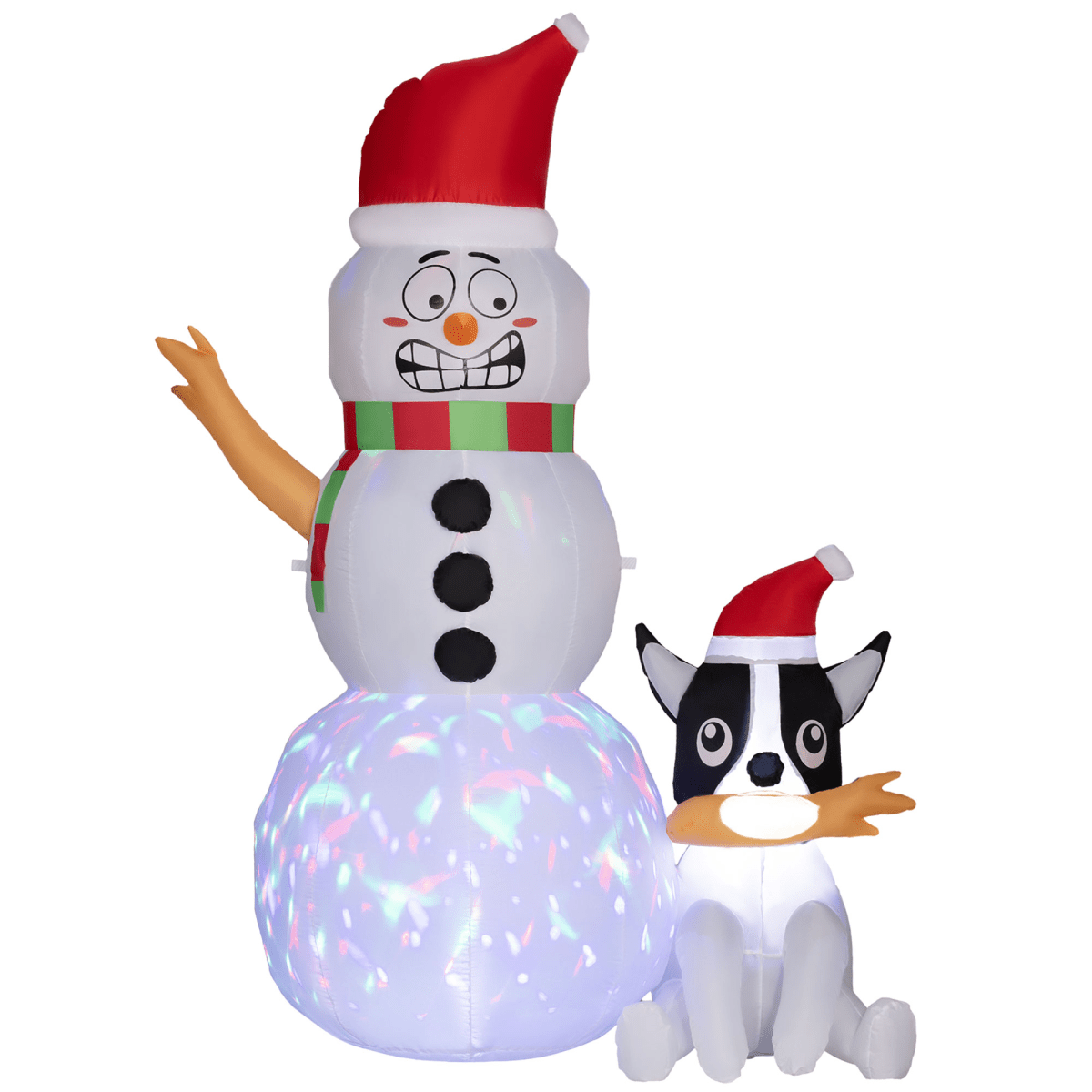 Outsunny 6.2FT Christmas Blow Up Snowman with Dog for Garden Party Outdoor - SGP Garden Ltd