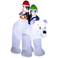 Outsunny 6.4FT Christmas Inflatable Two Penguins Riding on Polar Bear - SGP Garden Ltd
