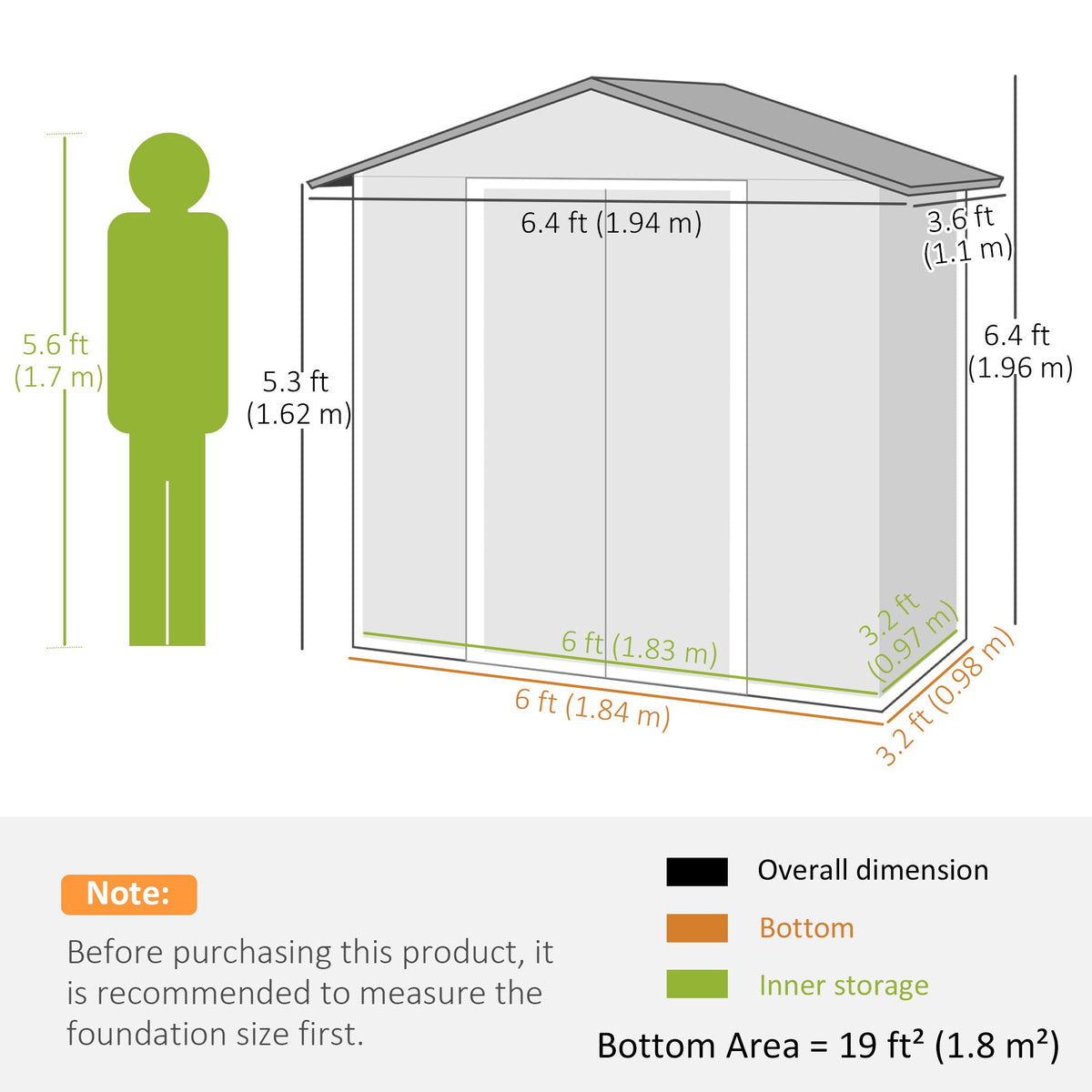 Outsunny 6.5 x 3.5ft Metal Garden Storage Shed - Brown Wood Effect - SGP Garden Ltd