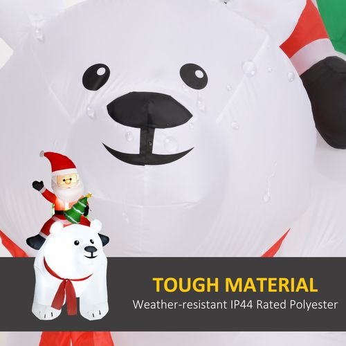 Outsunny 6.6FT Christmas Inflatable Santa Claus w/ Polar Bear for Graden - SGP Garden Ltd