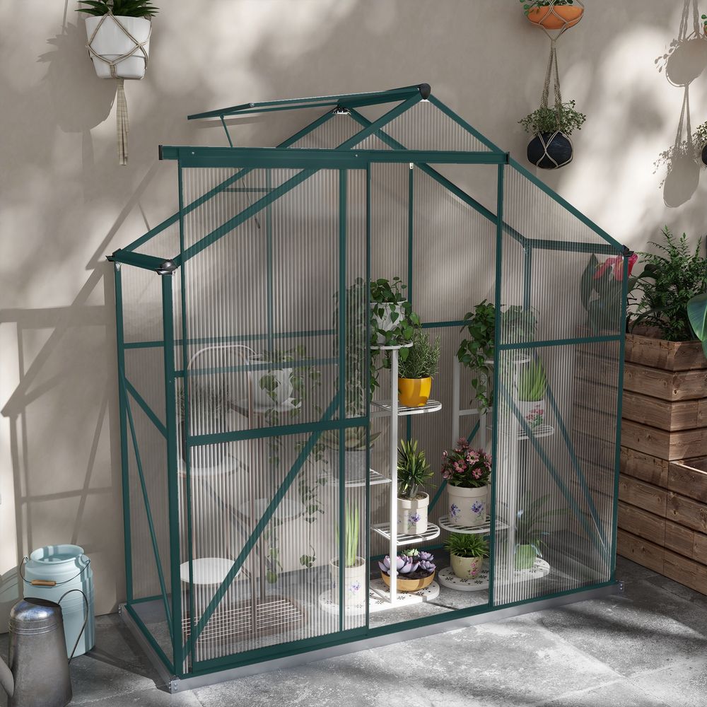 Outsunny 6x2.5ft Polycarbonate Greenhouse - Strong, Spacious, and Effortless Gardening - SGP Garden Ltd