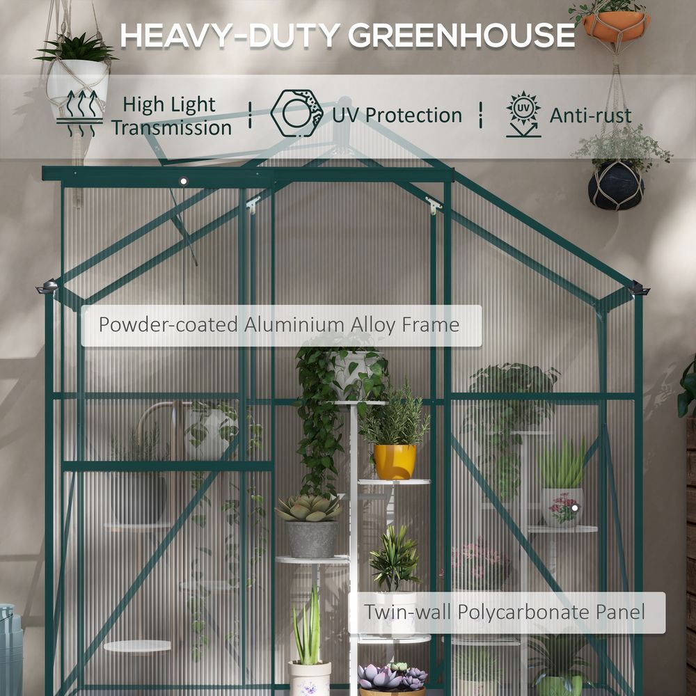 Outsunny 6x2.5ft Polycarbonate Greenhouse - Strong, Spacious, and Effortless Gardening - SGP Garden Ltd