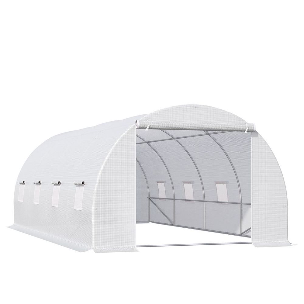 Outsunny 6x3x2m Polytunnel Greenhouse - Zippered Door, 8 Windows - SGP Garden Ltd