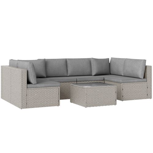 Outsunny 7 Pieces Rattan Garden Furniture Set with Cushions - SGP Garden Ltd