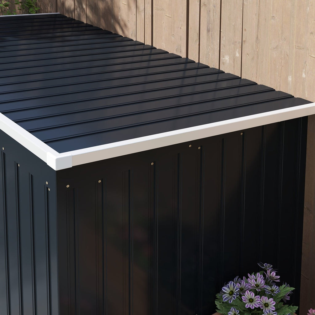 Outsunny 7 x 4ft Galvanised Steel Garden Shed, with Foundation Kit - Dark Grey - SGP Garden Ltd