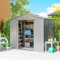 Outsunny 7 x 4ft Lockable Metal Garden Tool Storage Shed Storage - Light Grey - SGP Garden Ltd