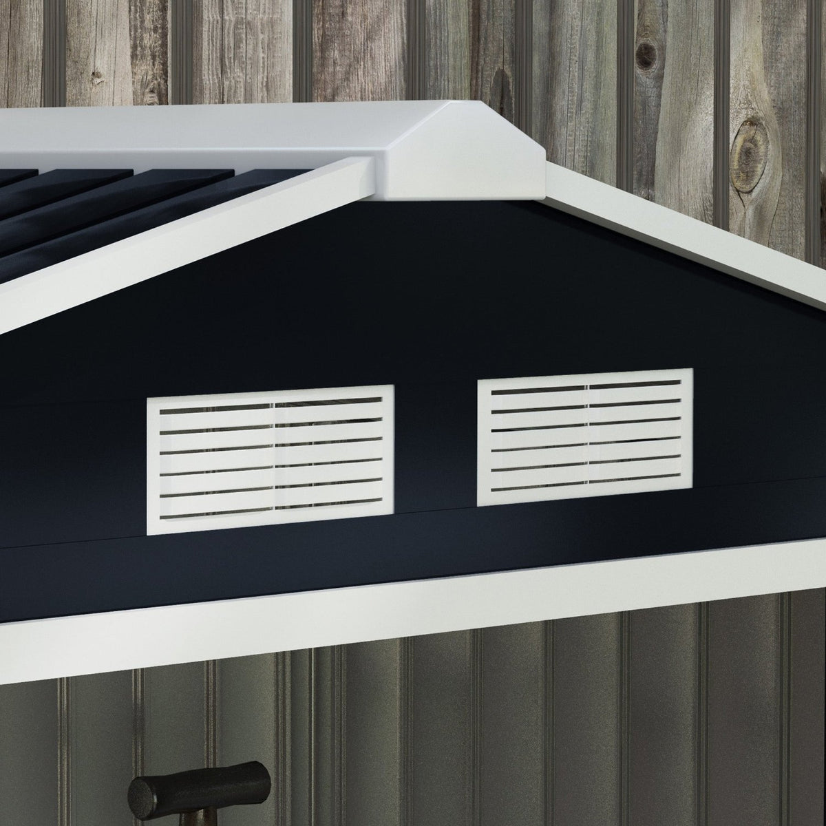 Outsunny 7 x 4ft Metal Garden Shed, Outdoor Storage Tool House with Ventilation Slots, Foundation Kit and Lockable Double Doors, Dark Grey - SGP Garden Ltd