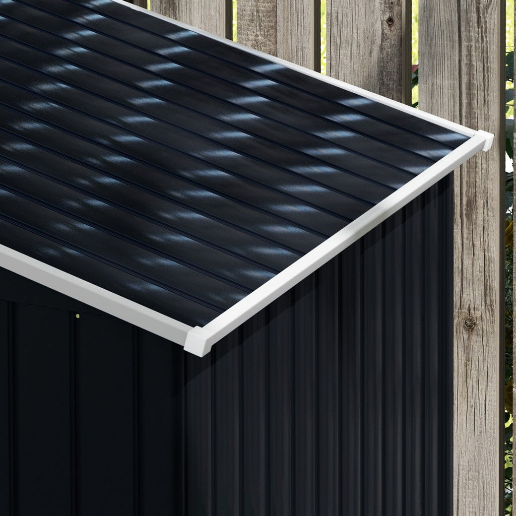 Outsunny 7 x 4ft Metal Garden Shed, Outdoor Storage Tool House with Ventilation Slots, Foundation Kit and Lockable Double Doors, Dark Grey - SGP Garden Ltd