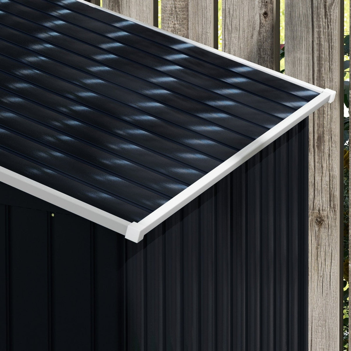 Outsunny 7 x 4ft Metal Garden Shed, Outdoor Storage Tool House with Ventilation Slots, Foundation Kit and Lockable Double Doors, Dark Grey - SGP Garden Ltd