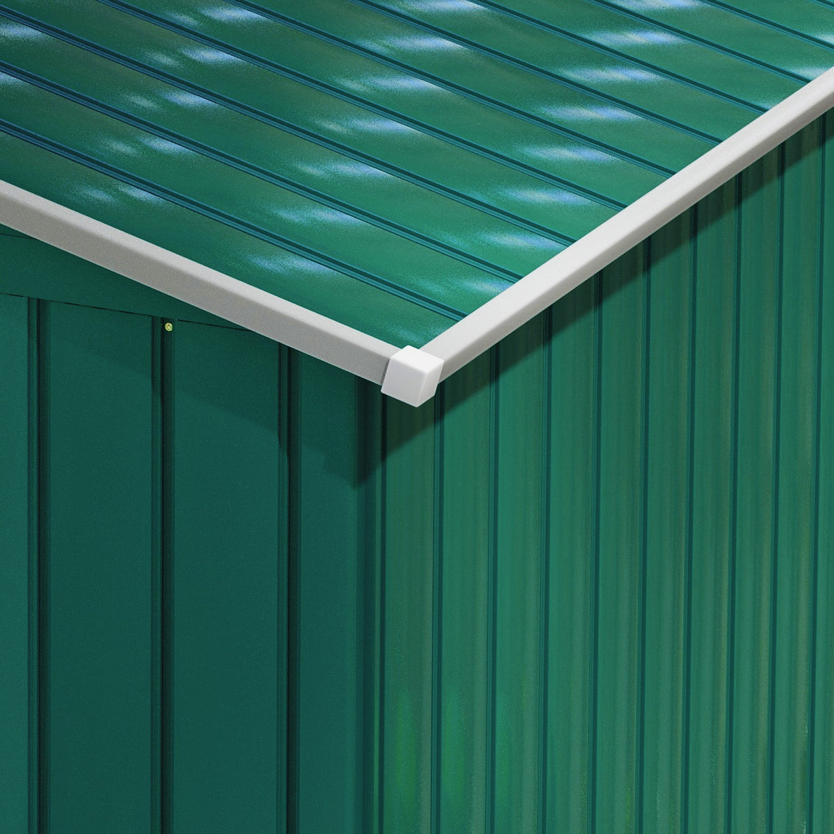Outsunny 7 x 4ft Metal Garden Shed, Outdoor Storage Tool House with Ventilation Slots, Foundation Kit and Lockable Double Doors, Green - SGP Garden Ltd