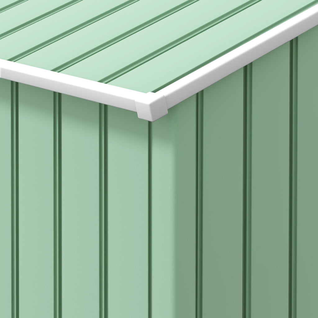 Outsunny 7 x 4ft Metal Garden Shed, Outdoor Storage Tool House with Ventilation Slots, Foundation Kit and Lockable Double Doors, Light Green - SGP Garden Ltd