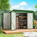 Outsunny 7.5 x 4.3ft Metal Garden Storage Shed, Waterproof Outdoor Shed with Triple Lockable Door, Gloves, Vents, Green - SGP Garden Ltd