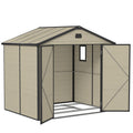 Outsunny 7.9ft x 6.2ft Aluminium Frame and Plastic Wall Shed, with Foundation - Cream White - SGP Garden Ltd